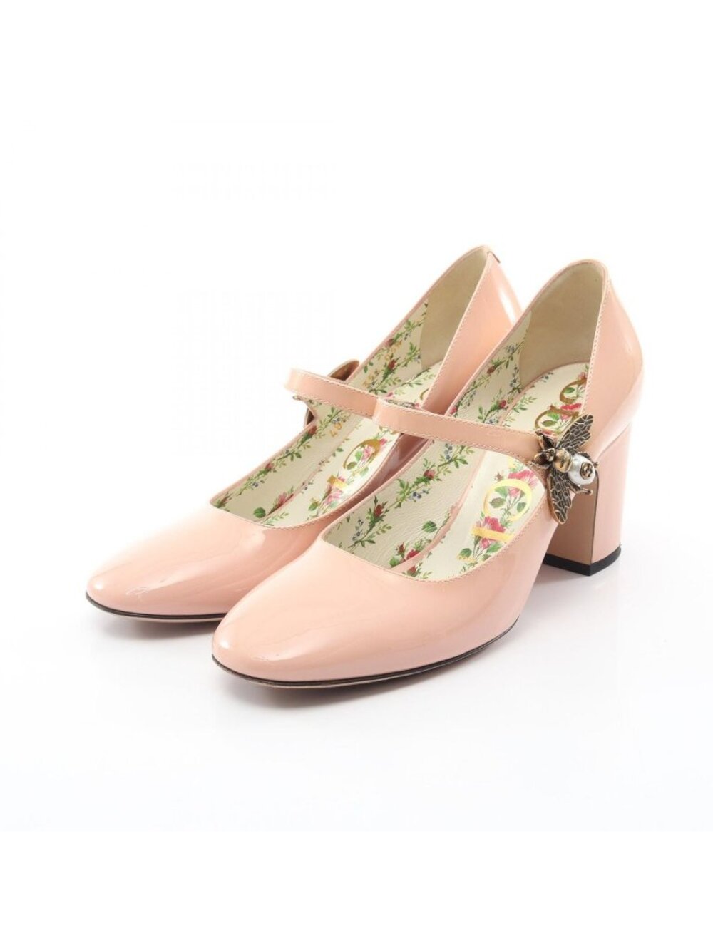Gucci Pumps Louis Bee Mary Jane Patent Leather Heel
